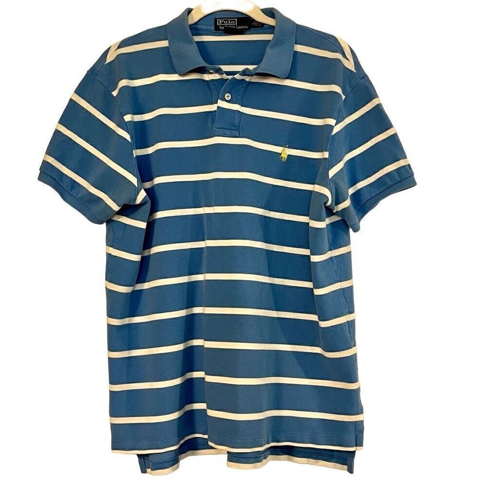 Polo By Ralph Lauren Striped Collared Polo Custom Fit Large